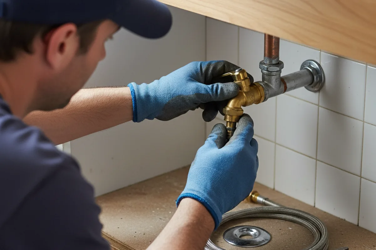 Shutoff valve and fitting work during Emergency Plumbing in Fenwick